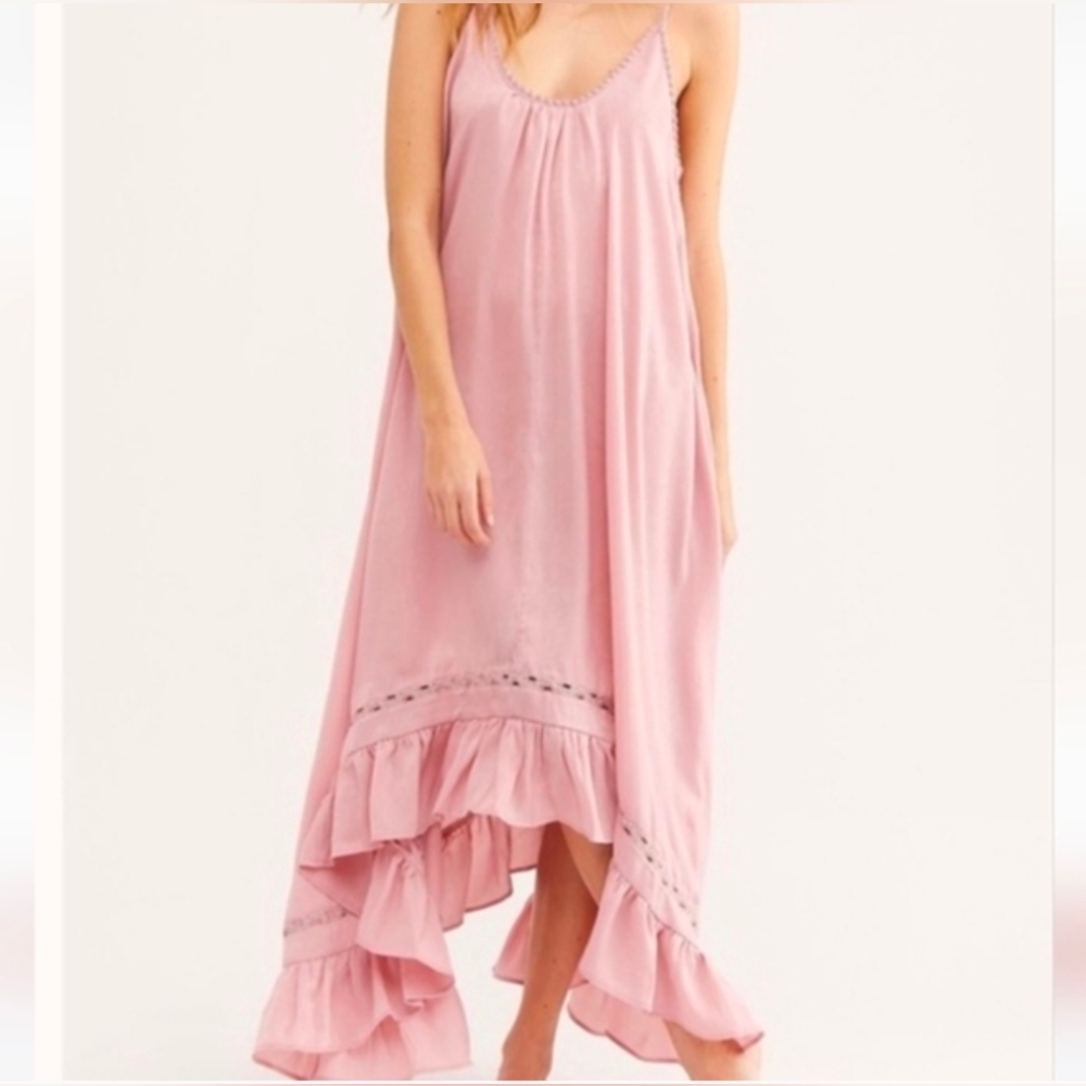 Free People Amor Amor Maxi Slip Dress Pink , size small NEW